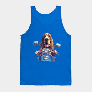 Dog biker funny dog driver cool basset hound biker gift ideas Tank Top